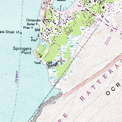 Topographic Map of Old Slough, NC