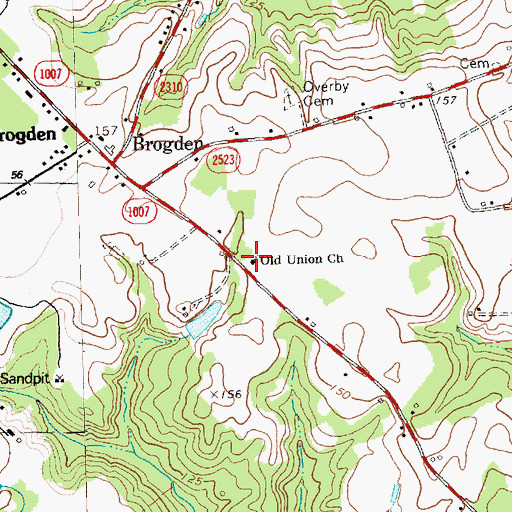 Topographic Map of Old Union Church, NC
