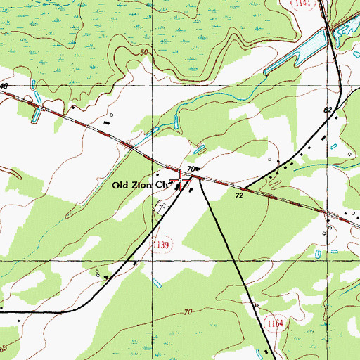 Topographic Map of Old Zion Church, NC