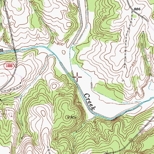 Topographic Map of Olin Creek, NC
