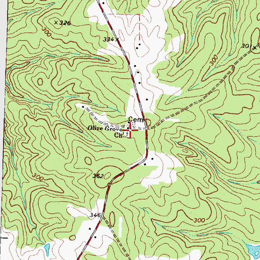 Topographic Map of Olive Grove Church, NC
