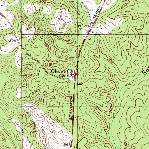 Topographic Map of Olivet Church, NC