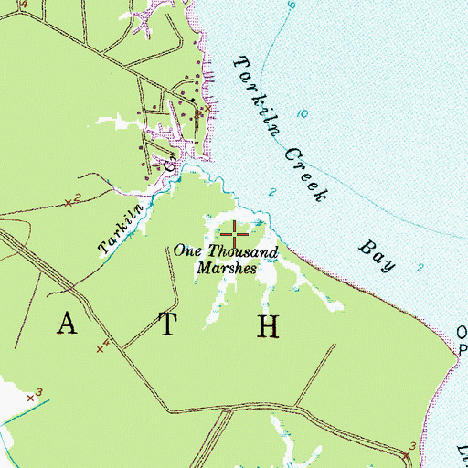 Topographic Map of One Thousand Marshes, NC