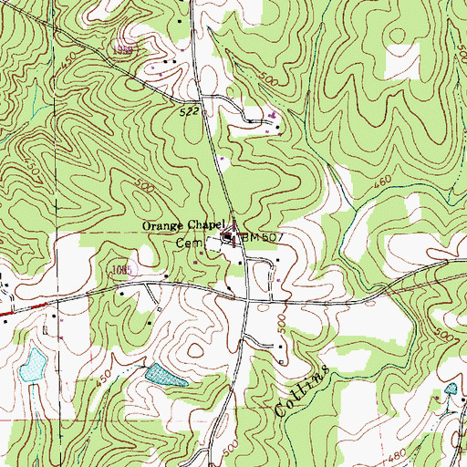 Topographic Map of Orange Chapel, NC