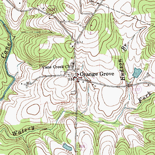 Topographic Map of Orange Grove, NC