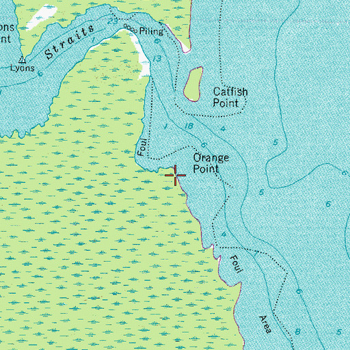 Topographic Map of Orange Point, NC