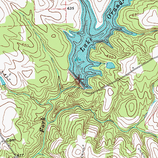 Topographic Map of Lake Orange, NC
