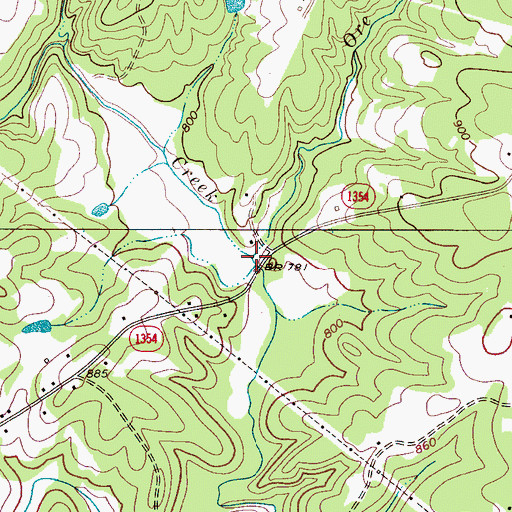 Topographic Map of Ore Bank Branch, NC