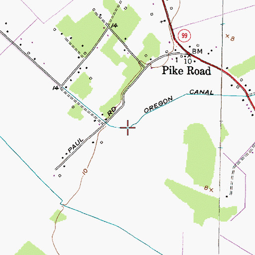 Topographic Map of Oregon Canal, NC