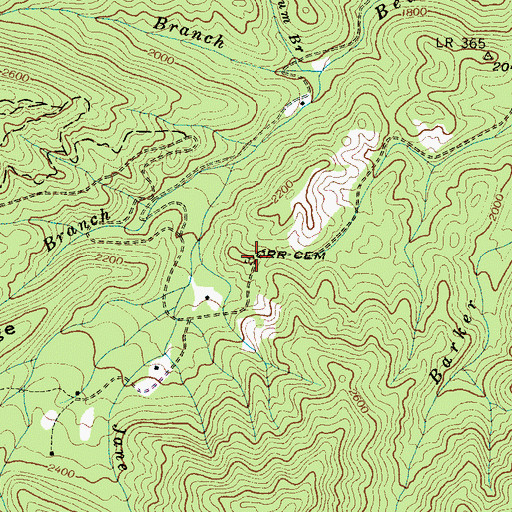 Topographic Map of Orr Cemetery, NC