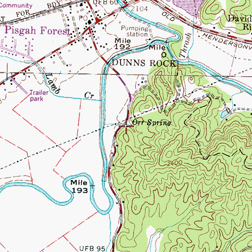 Topographic Map of Orr Spring, NC