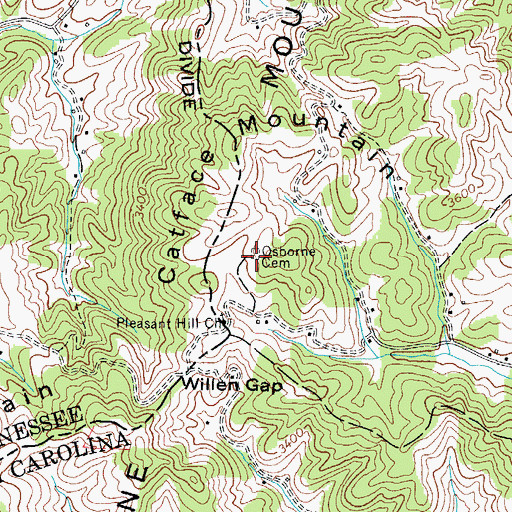 Topographic Map of Osborne Cemetery, NC