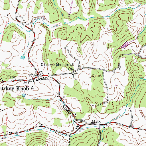 Topographic Map of Osborne Memorial Missionary Baptist Church, NC