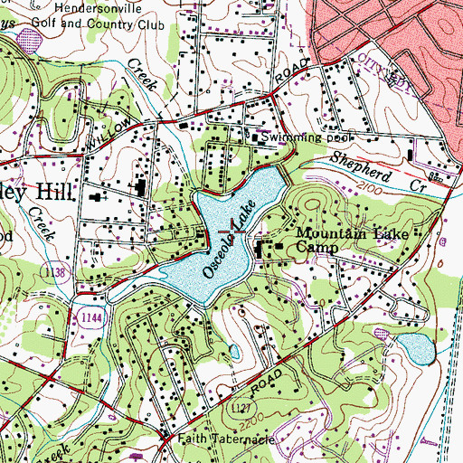 Topographic Map of Osceola Lake, NC