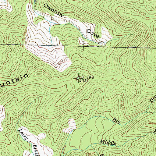 Topographic Map of Otter Mountain, NC