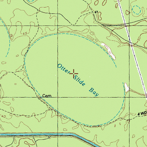 Topographic Map of Otter Slide Bay, NC