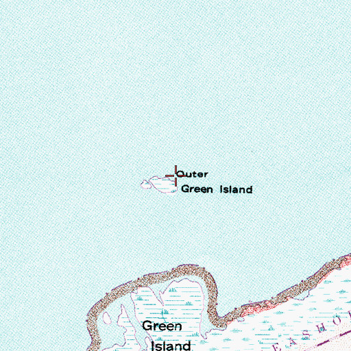 Topographic Map of Outer Green Island, NC
