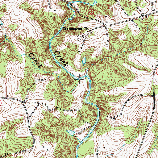 Topographic Map of Outz Creek, NC