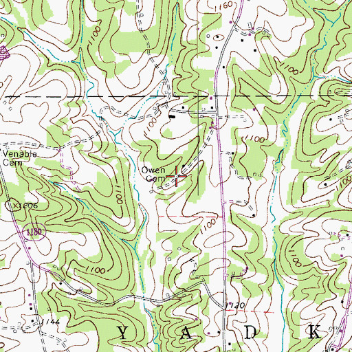 Topographic Map of Owen Cemetery, NC