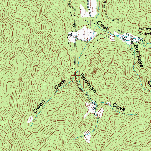 Topographic Map of Owen Cove, NC