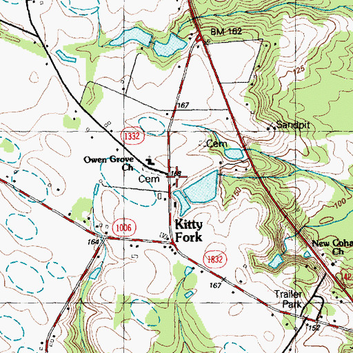 Topographic Map of Owen Grove Church, NC