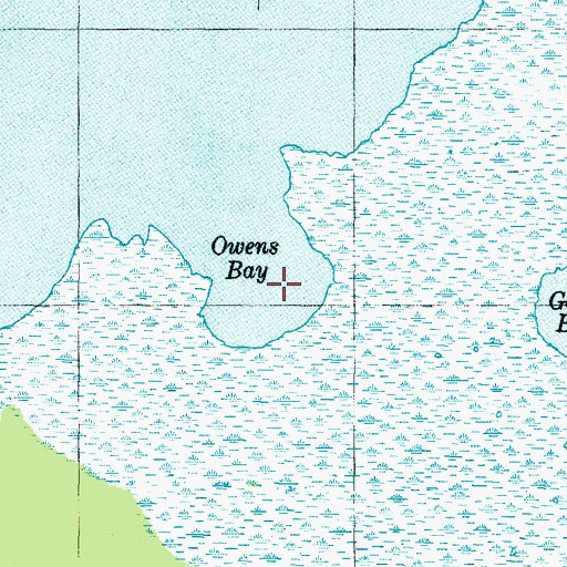 Topographic Map of Owens Bay, NC