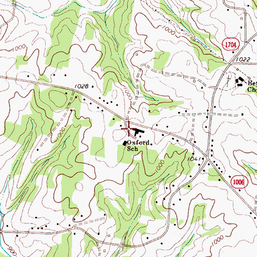 Topographic Map of Oxford Elementary School, NC