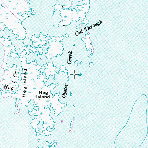 Topographic Map of Oyster Creek, NC