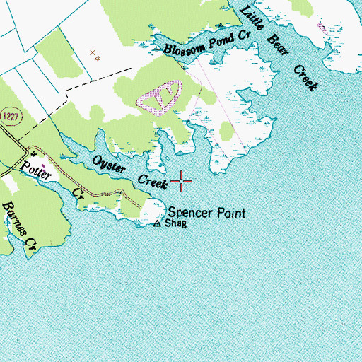 Topographic Map of Oyster Creek, NC