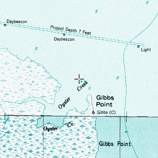 Topographic Map of Oyster Creek, NC