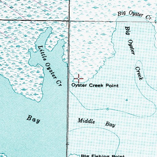 Topographic Map of Oyster Creek Point, NC