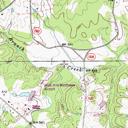 Topographic Map of Paddle Branch, NC