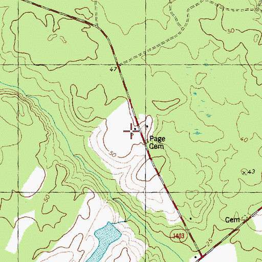 Topographic Map of Page Cemetery, NC