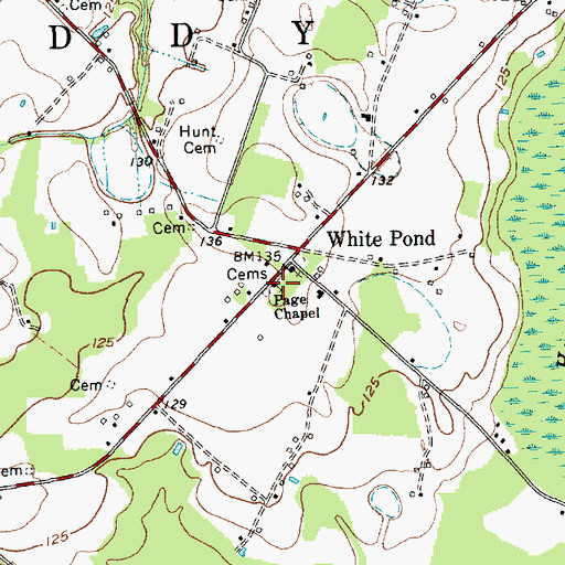 Topographic Map of Page Chapel, NC