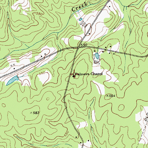 Topographic Map of Palmers Chapel, NC