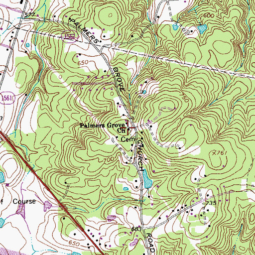 Topographic Map of Palmers Grove Church, NC