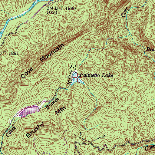 Topographic Map of Palmetto Lake, NC