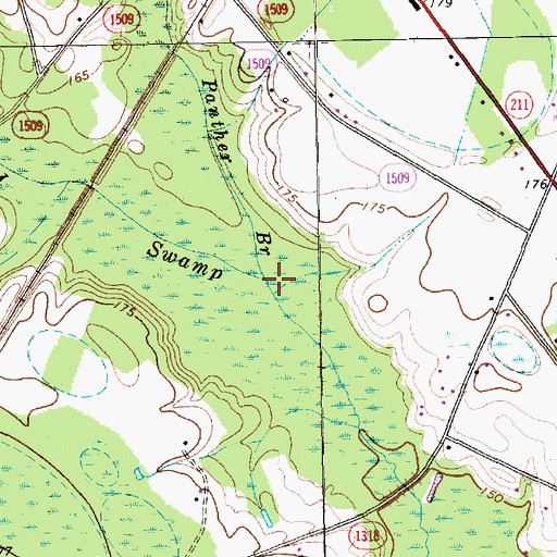 Topographic Map of Panther Branch, NC