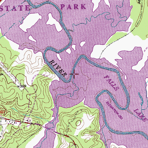 Topographic Map of Panther Creek, NC