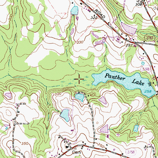 Topographic Map of Panther Lake, NC