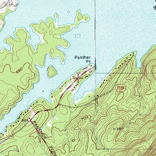 Topographic Map of Panther Point, NC