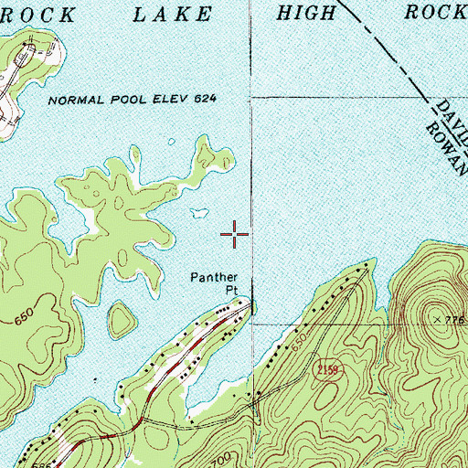 Topographic Map of Panther Point Creek, NC