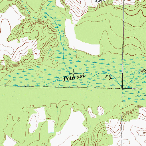 Topographic Map of Panther Swamp, NC