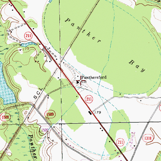 Topographic Map of Panthersford Church, NC
