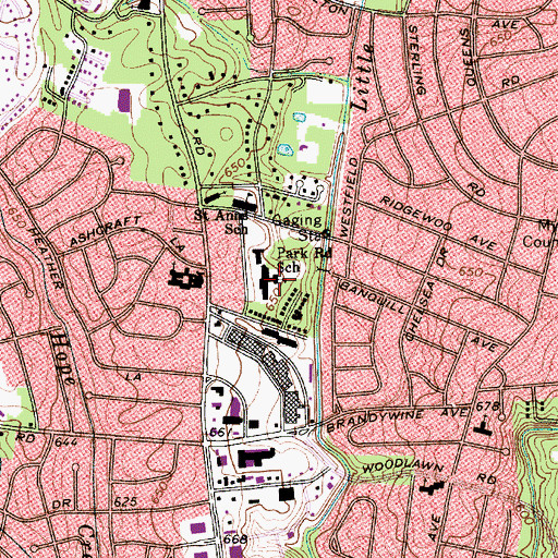 Topographic Map of Park Road Elementary School, NC