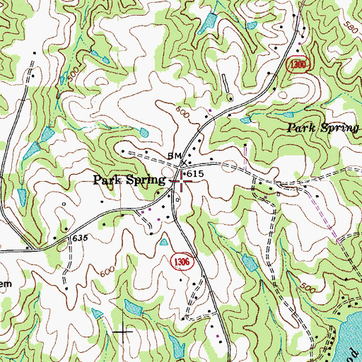 Topographic Map of Park Spring, NC