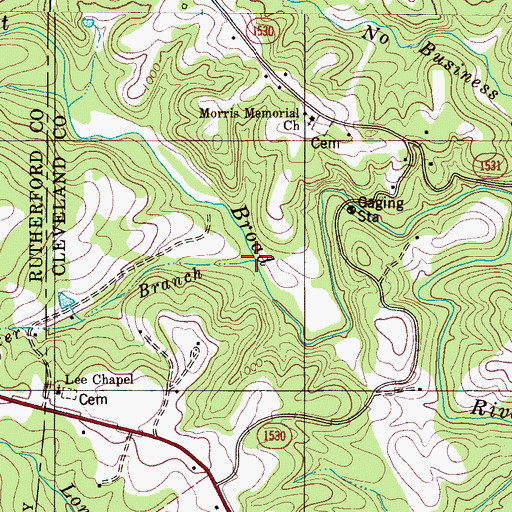Topographic Map of Parker Branch, NC