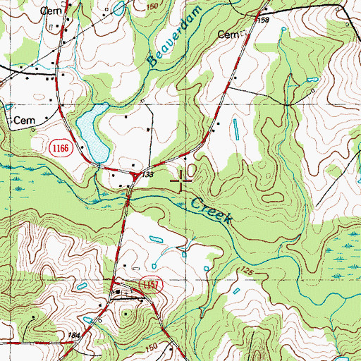 Topographic Map of Parker Bridge, NC