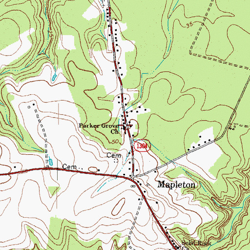Topographic Map of Parker Grove Church, NC