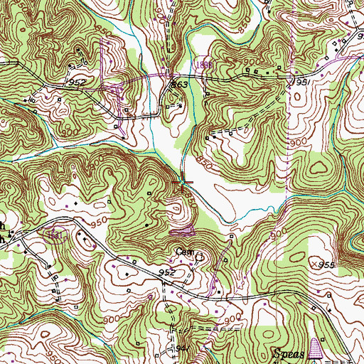 Topographic Map of Parkers Creek, NC